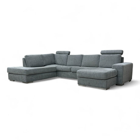 Nyrenset Skeidar U-Sofa med Sjeselong Høyre og Venstre Grå