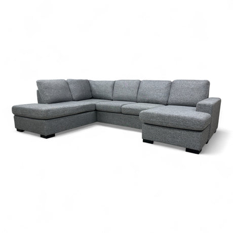 Nyrenset Skeidar Max U-Sofa med Sjeselong Høyre og Venstre Grå