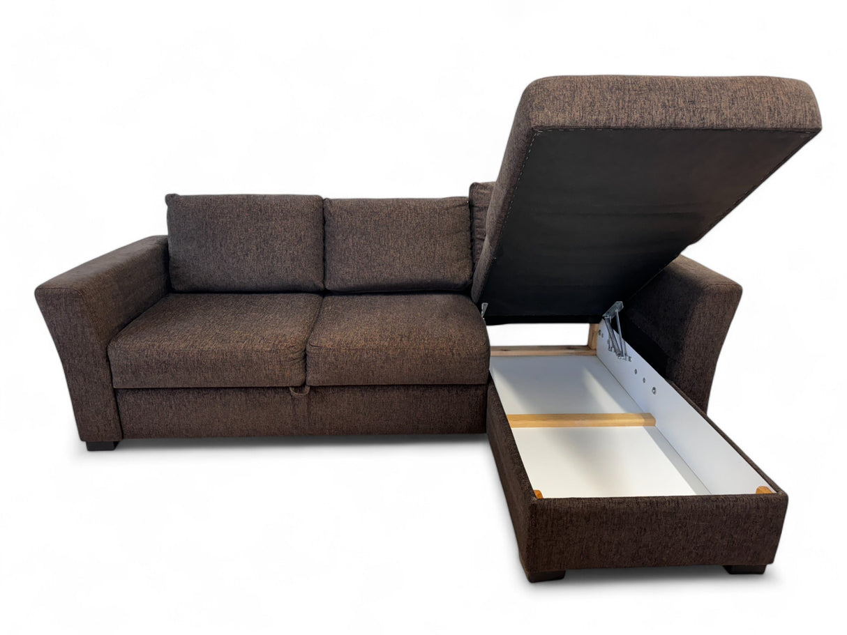 Nyrenset | Sovesofa med Sjeselong | Farge Brun fra Gjenbruksgiganten