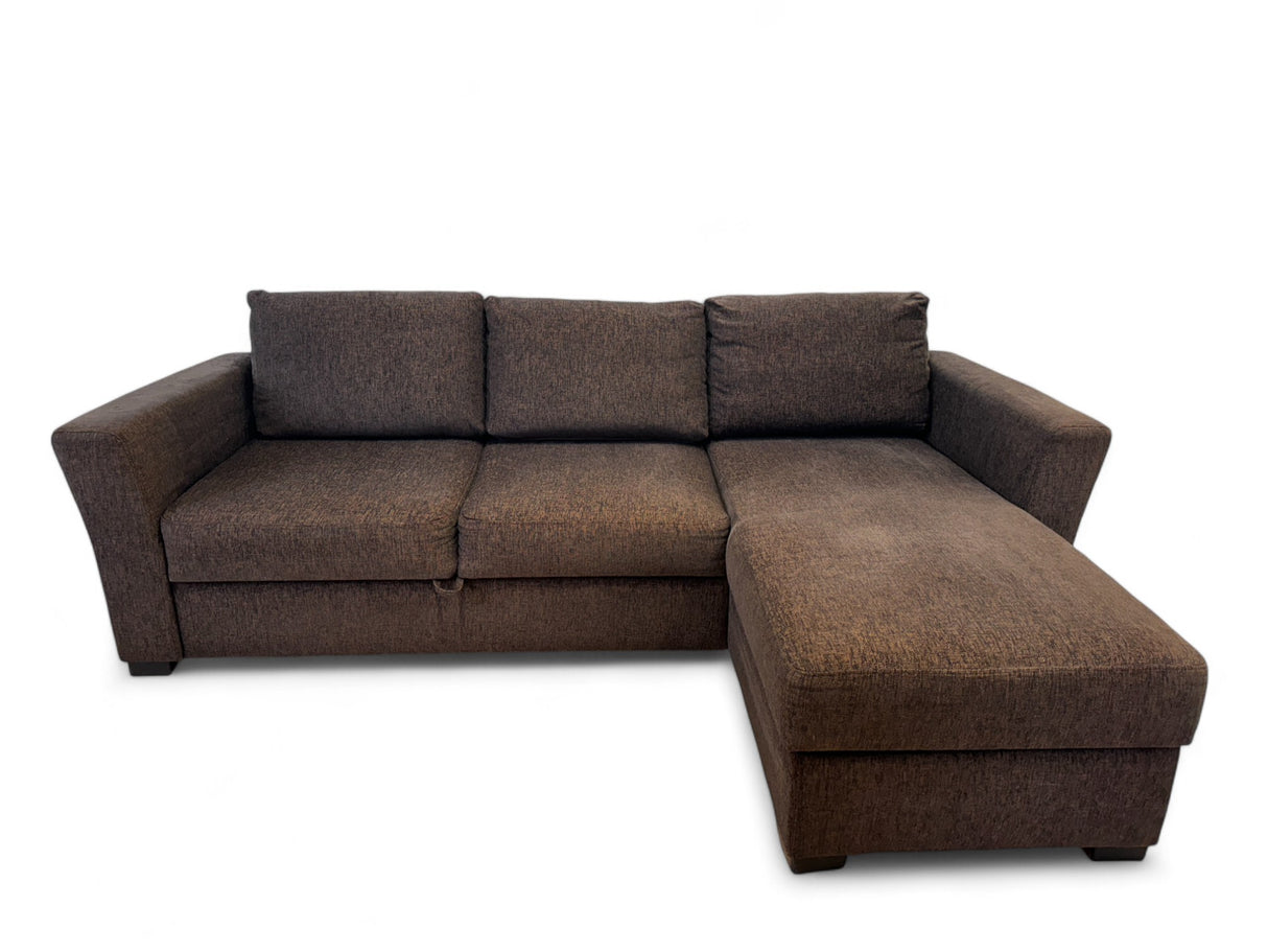 Nyrenset | Sovesofa med Sjeselong | Farge Brun fra Gjenbruksgiganten