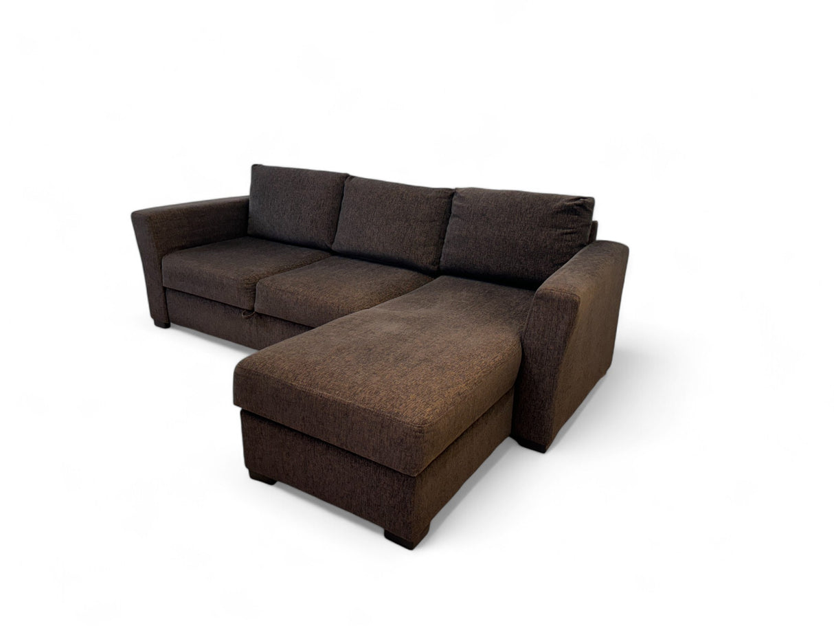 Nyrenset | Sovesofa med Sjeselong | Farge Brun fra Gjenbruksgiganten