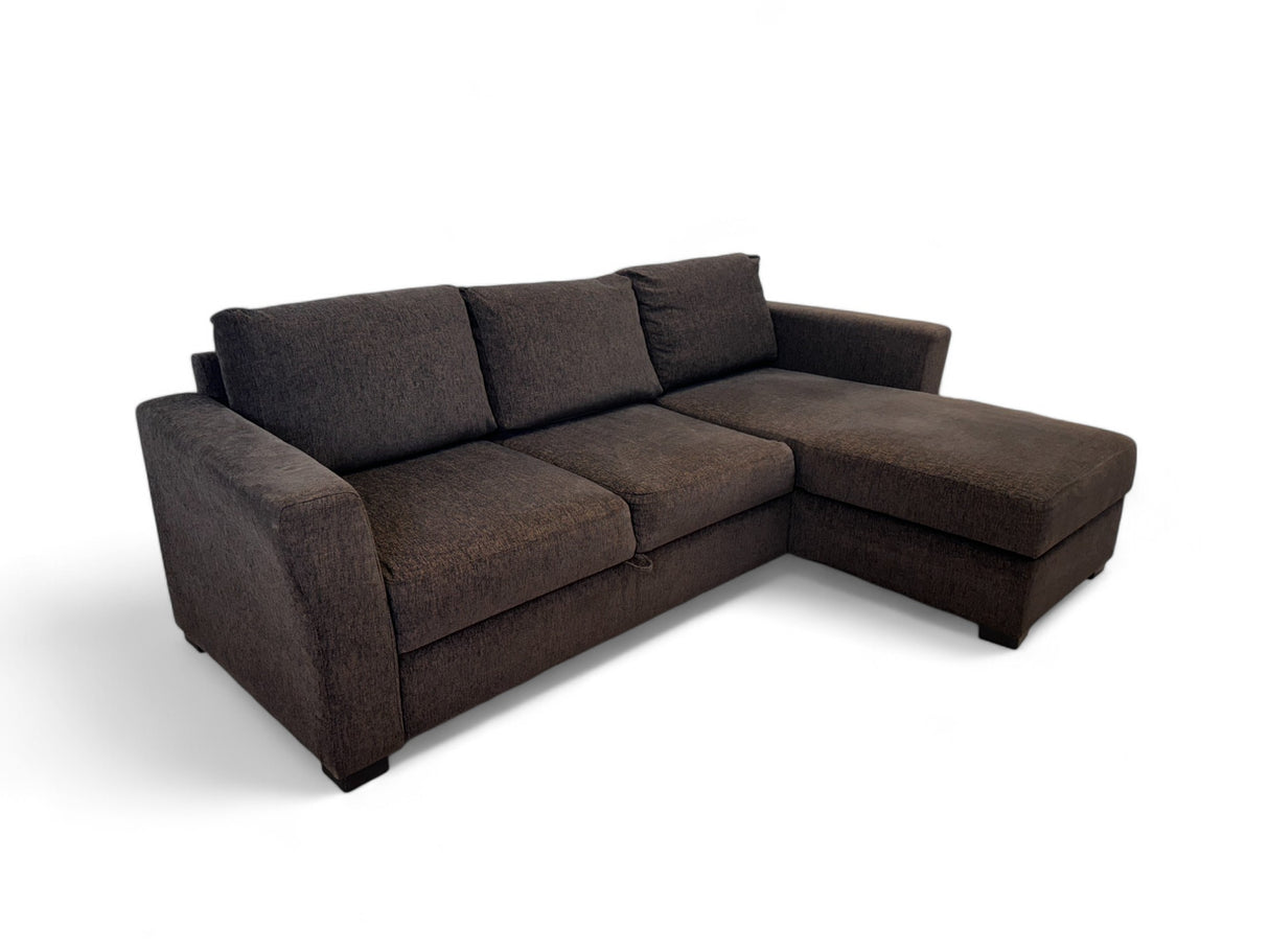 Nyrenset | Sovesofa med Sjeselong | Farge Brun fra Gjenbruksgiganten