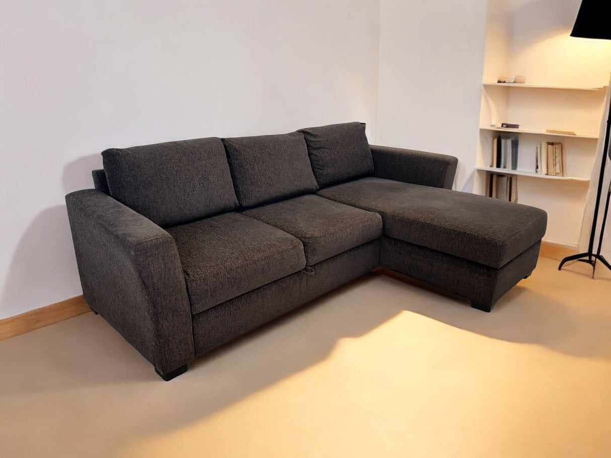 Nyrenset | Sovesofa med Sjeselong | Farge Brun fra Gjenbruksgiganten
