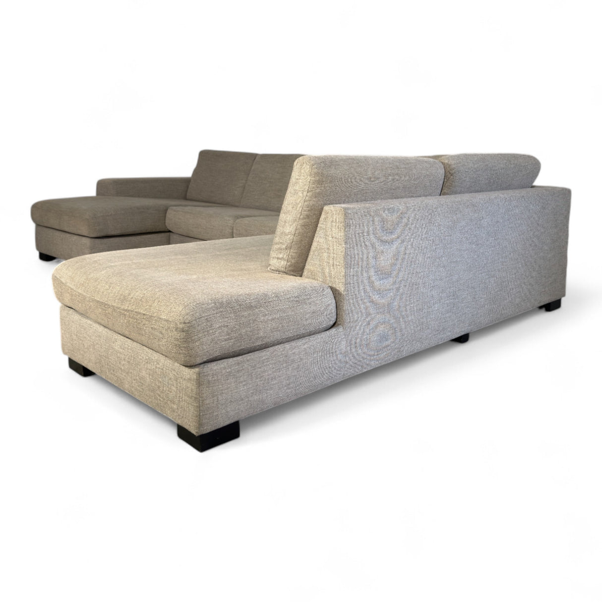 Nyrenset U-Sofa med Åpen Sjeselong Høyre og Venstre Beige