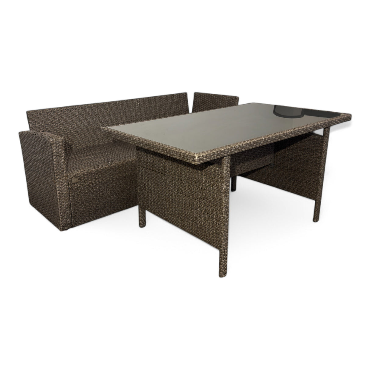 OUTLET - Halv hagesofa med bord