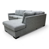Nyrenset Hjørnesofa med Sjeselong Høyre Grå