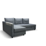 Nyrenset IKEA Friheten Sovesofa med Oppbevaring og Sjeselong Venstre Grå