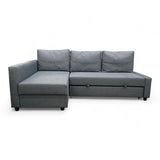 Nyrenset IKEA Friheten Sovesofa med Oppbevaring og Sjeselong Venstre Grå