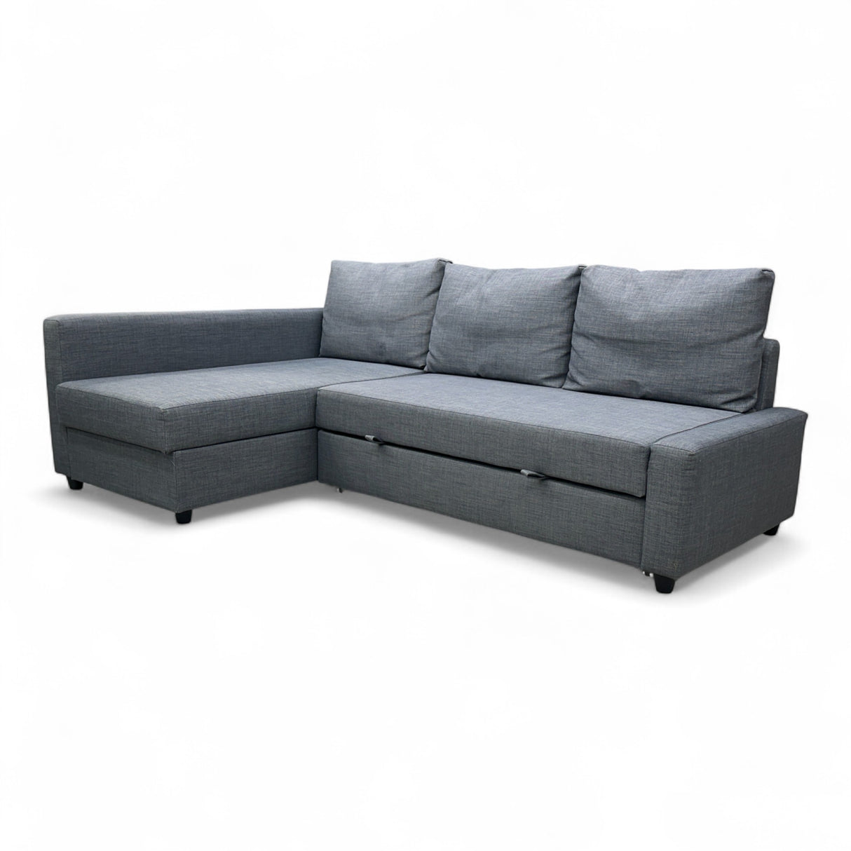 Nyrenset IKEA Friheten Sovesofa med Oppbevaring og Sjeselong Venstre Grå