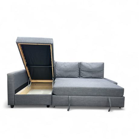 Nyrenset IKEA Friheten Sovesofa med Oppbevaring og Sjeselong Venstre Grå