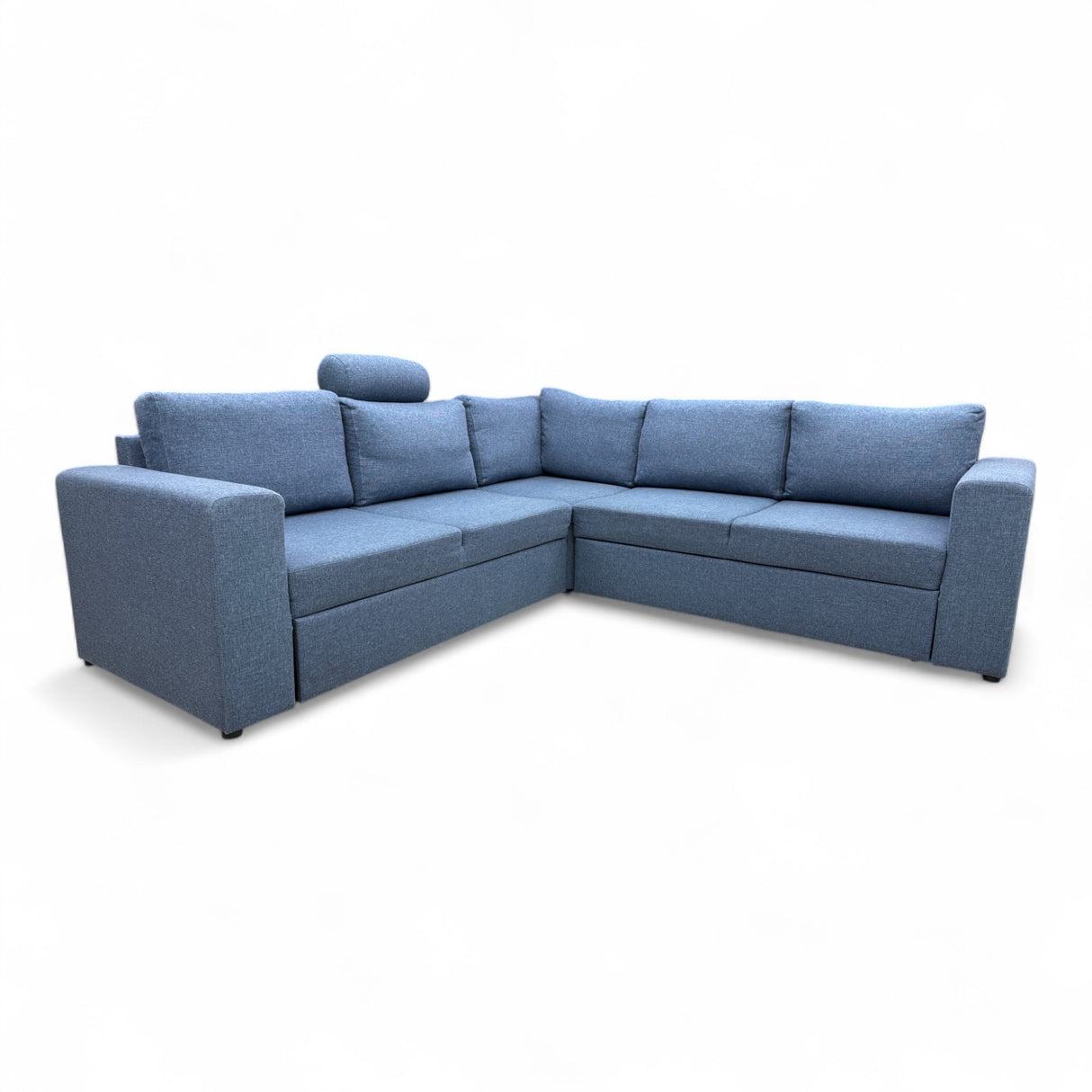 Nyrenset Sovesofa hjørnesofa vendbar blå