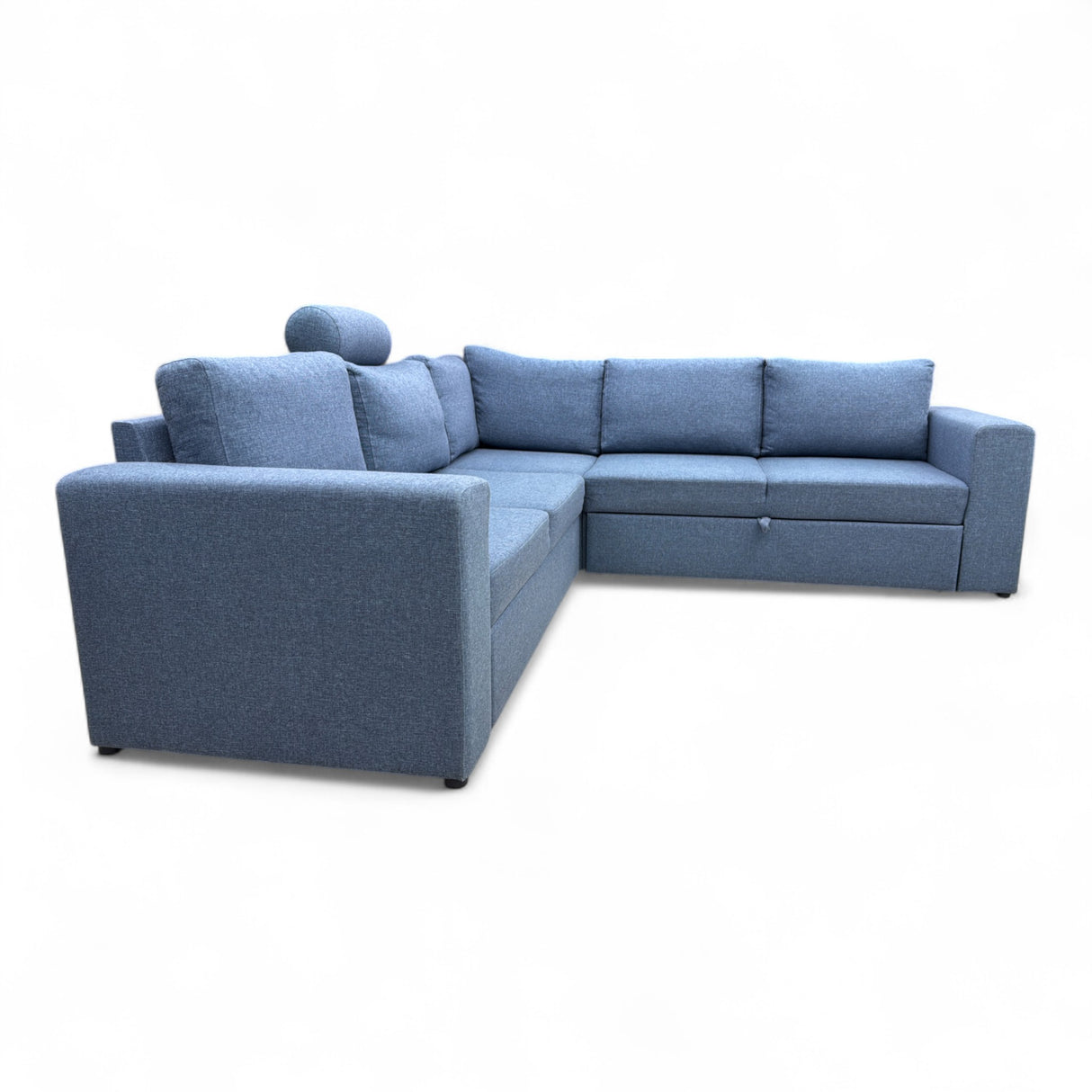 Nyrenset Sovesofa hjørnesofa vendbar blå