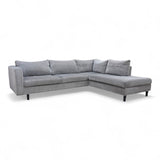 Nyrenset Hjørnesofa med Sjeselong Høyre Grå Velvet