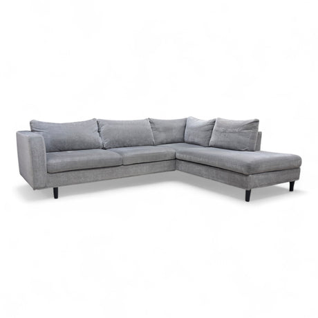 Nyrenset Hjørnesofa med Sjeselong Høyre Grå Velvet