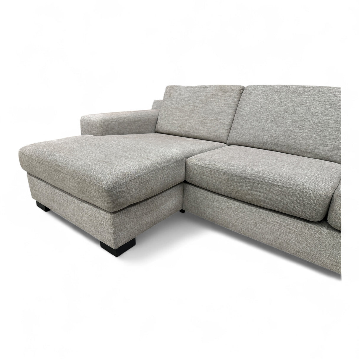 Nyrenset U-Sofa med Åpen Sjeselong Høyre og Venstre Beige