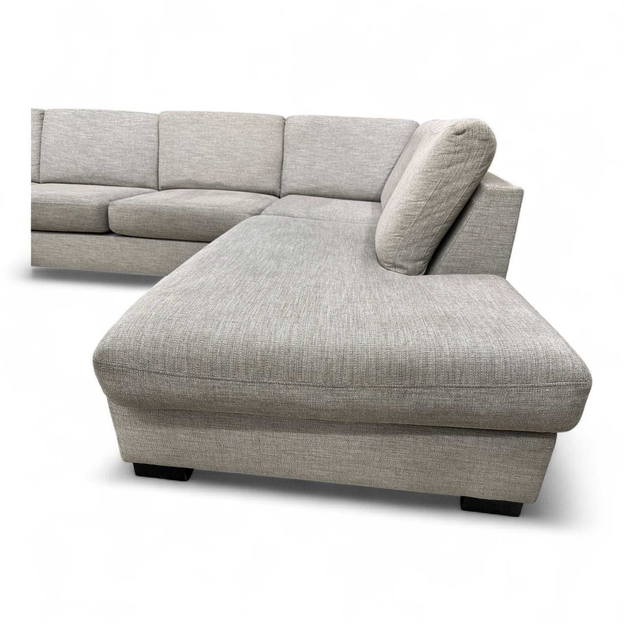 Nyrenset U-Sofa med Åpen Sjeselong Høyre og Venstre Beige